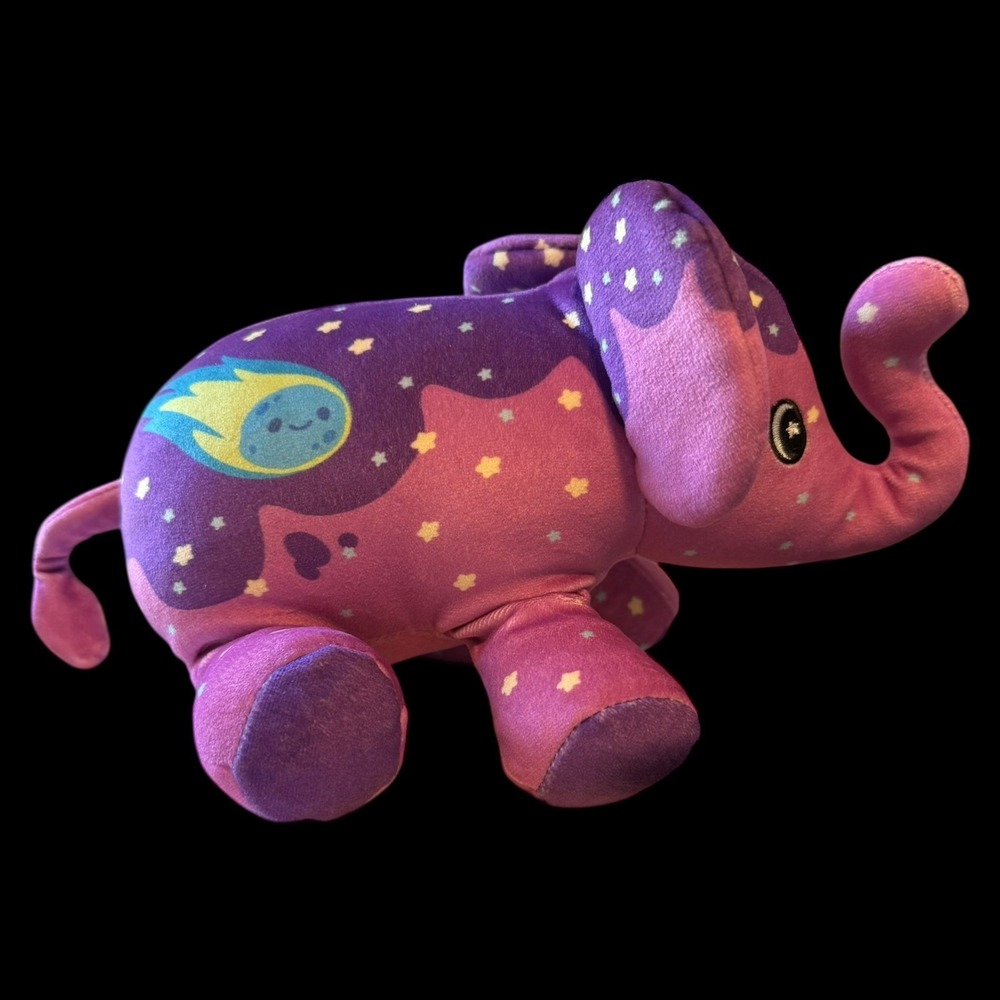 Stuffed Animal Weighted Plush Elephant Pop Art Soft Hailey Comet Purple